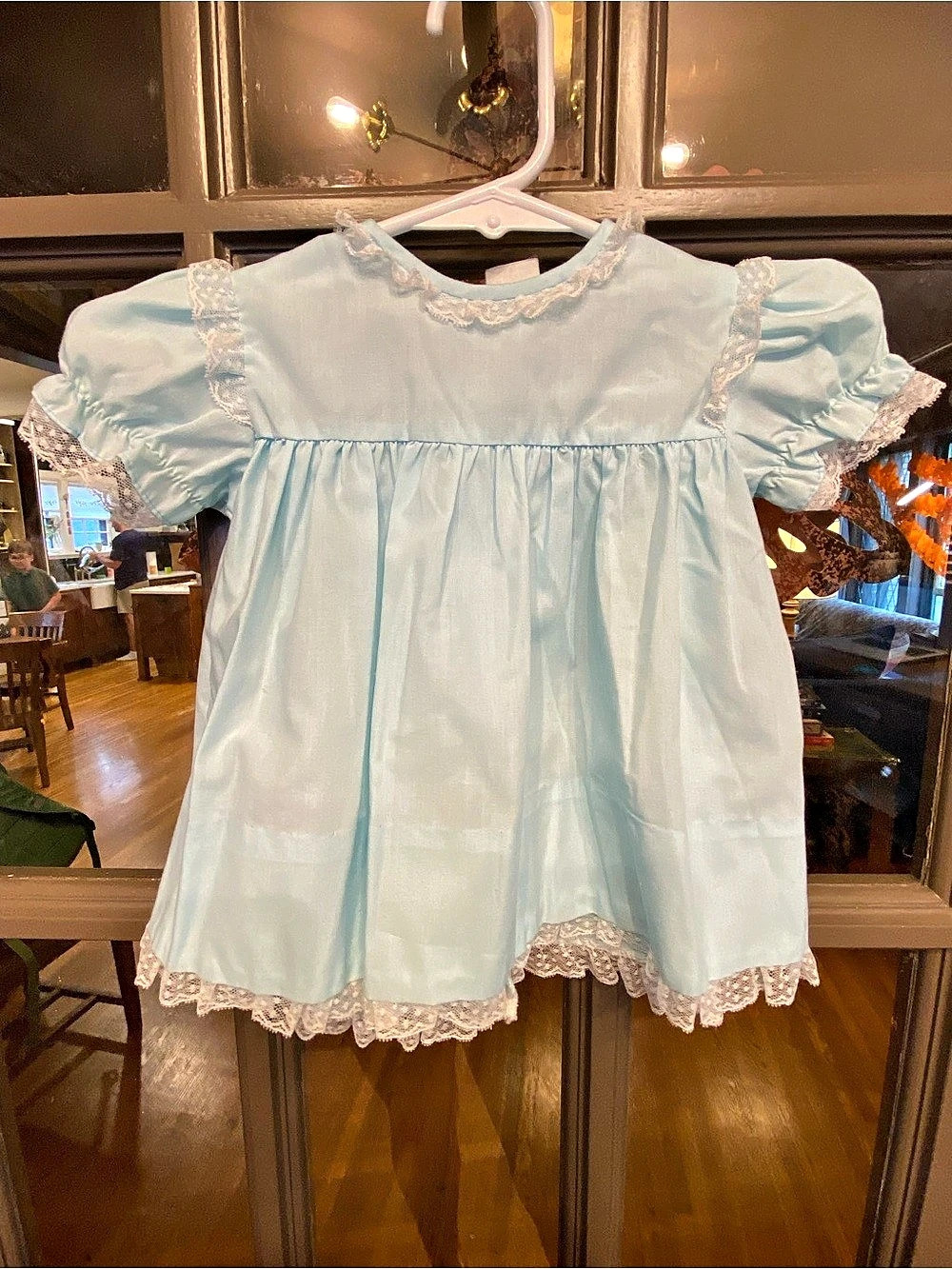 Vintage Nannette Light Blue Lace Baby Dress 6-9 Months